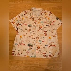 ROMWE Multicolor Mushroom Print Casual Shirt